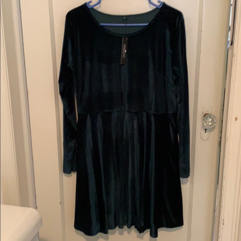Green velvet dress